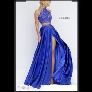 blue sherri hill prom dress